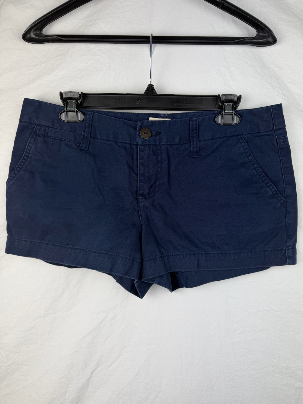 Mossimo Supply Co. Shorts-Sz 9-Navy Blue-Pockets-2.5" Inseam-Button&Zip Closure